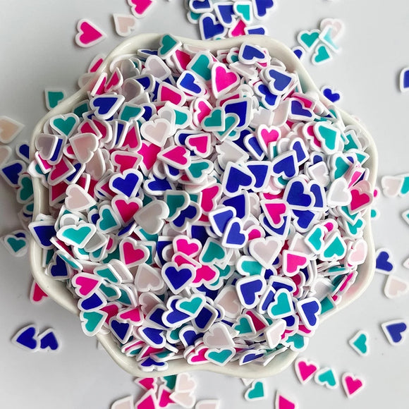 Clay- Multi Colored Hearts