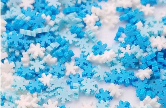 Clay- Blue/White Snowflakes