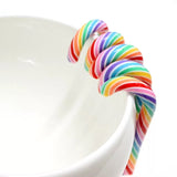 Clay- white Stripe Rainbow Candy Cane