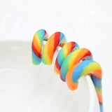 Clay- Rainbow Candy Cane